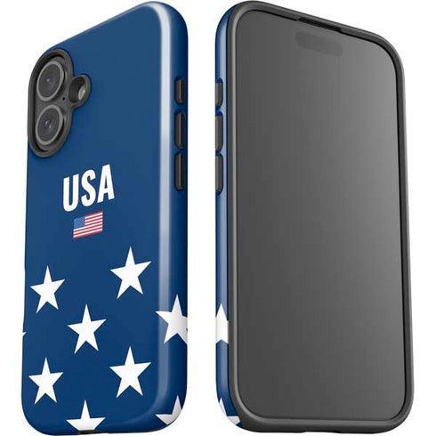 USA Flag Stars iPhone 16 Plus Impact Case
